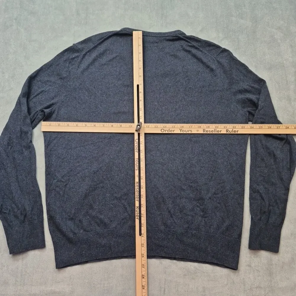 Banana Republic Luxury Blend Preppy Sweater Cotton Silk Cashmere Blue Mens XL